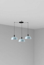 Luminosa Lighting Luminosa Tatawin Medium Cluster Pendant Ceiling Light Satin Black, Gloss Grayish Blue 3X E27