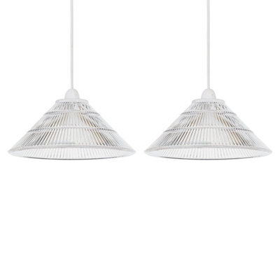First Choice Lighting Set Of 2 Barnes - Clear 25Cm Fluted Glass Pendant Shades - image 1