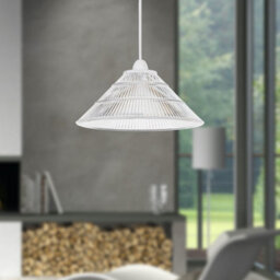 First Choice Lighting Set Of 2 Barnes - Clear 25Cm Fluted Glass Pendant Shades - thumbnail 6