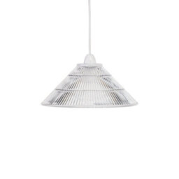 First Choice Lighting Set Of 2 Barnes - Clear 25Cm Fluted Glass Pendant Shades - thumbnail 3