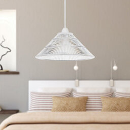 First Choice Lighting Set Of 2 Barnes - Clear 25Cm Fluted Glass Pendant Shades - thumbnail 7