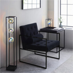 Loops Matt Black Table Lamp - Iridescent Glass Shade - 3W Led G9 - thumbnail 4