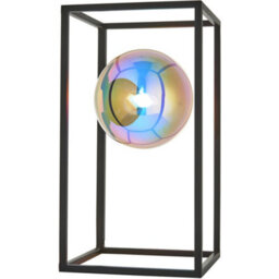 Loops Matt Black Table Lamp - Iridescent Glass Shade - 3W Led G9