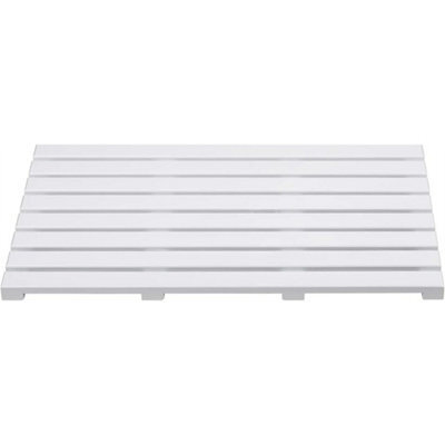 White Bamboo Duckboard Bath Mat Anti-Slip Slatted Shower Spa Bathroom Floor - image 1