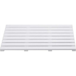 White Bamboo Duckboard Bath Mat  Anti-Slip Slatted Shower Spa Bathroom Floor