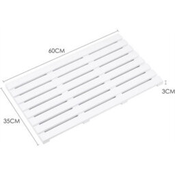 White Bamboo Duckboard Bath Mat  Anti-Slip Slatted Shower Spa Bathroom Floor - thumbnail 2