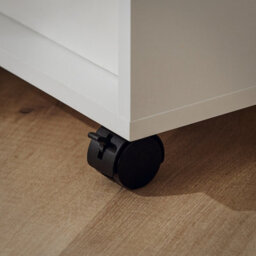 Sobuy Fbt34-W, Side Table End Table With Storage Shelves & 2 Tiers Bookcase On Wheels,white,w70Xd35Xh61.5 - thumbnail 5