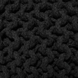 Wyld And Coco Black Knitted Cotton Pouffe Ottoman 40 X 25 Cm With Eps Bead Filling - thumbnail 6