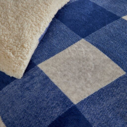 Bedlam Cosy Theo Check Blue Plush & Sherpa Reverse Duvet Cover Set - thumbnail 3