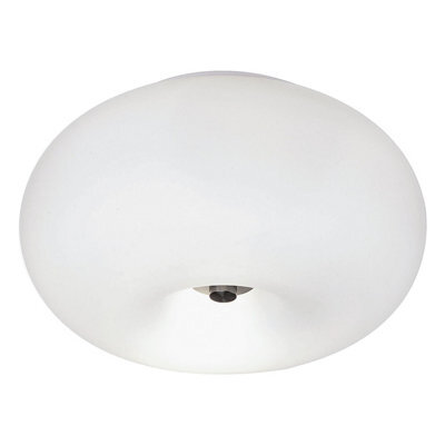 Satin Nickel Wall Flush Ceiling Light With White Opal Glass Shade - E27 Bulb Compatible - image 1
