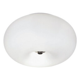 Satin Nickel Wall Flush Ceiling Light With White Opal Glass Shade - E27 Bulb Compatible