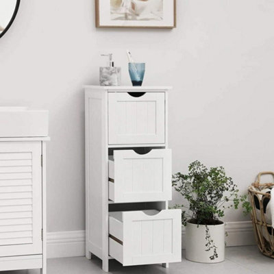 Bathroom Floor Storage Cabinet, Slim Storage Unit 3 Drawers, For Bathroom, Living Room, Bedroom, Kitchen - image 1