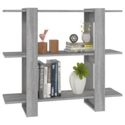 Berkfield Book Cabinet/room Divider Grey Sonoma 100X30X87 Cm - thumbnail 5
