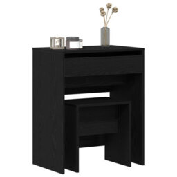 Walplus Dressing Table With Mirror Black Oak Engineered Wood - thumbnail 3