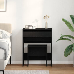 Walplus Dressing Table With Mirror Black Oak Engineered Wood