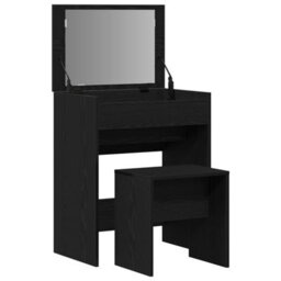 Walplus Dressing Table With Mirror Black Oak Engineered Wood - thumbnail 5