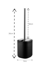 Showerdrape Black Bathroom Accessory Set Floor Caddy With Toilet Brush And Holder - thumbnail 5