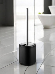 Showerdrape Black Bathroom Accessory Set Floor Caddy With Toilet Brush And Holder - thumbnail 4