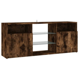 Berkfield Tv Cabinet With Led Lights Smoked Oak 120X30X50 Cm - thumbnail 7
