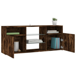 Berkfield Tv Cabinet With Led Lights Smoked Oak 120X30X50 Cm - thumbnail 6