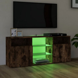 Berkfield Tv Cabinet With Led Lights Smoked Oak 120X30X50 Cm - thumbnail 4