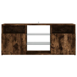 Berkfield Tv Cabinet With Led Lights Smoked Oak 120X30X50 Cm - thumbnail 9