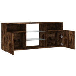 Berkfield Tv Cabinet With Led Lights Smoked Oak 120X30X50 Cm - thumbnail 8