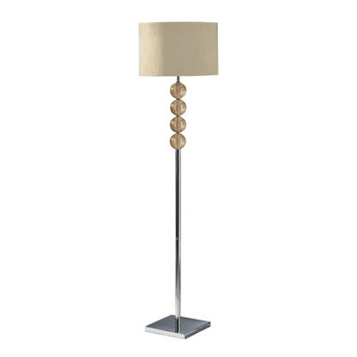 Orsina Functional Cream Suede Effect Shade Floor Lamp, Elegant Lamp On The Floor For Livingroom, Decorative Lamp
