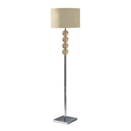 Orsina Functional Cream Suede Effect Shade Floor Lamp, Elegant Lamp On The Floor For Livingroom, Decorative Lamp