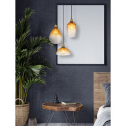 Luminosa Lighting Luminosa Salvy Cluster Pendant Ceiling Light Matt Black Amber Glass Shade 3X E27 - thumbnail 5