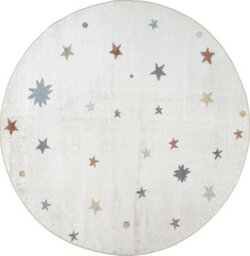 Livabliss Lillian Kids Beige Burnt Orange Light Grey Washable Round Rug 160 X 160 Cm