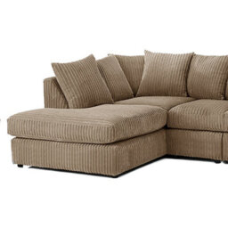 Palmas Jumbo Cord Fabric 5 Seater Left Hand Facing Corner Sofa Coffee - thumbnail 4
