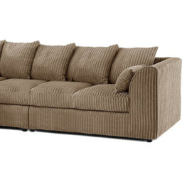 Palmas Jumbo Cord Fabric 5 Seater Left Hand Facing Corner Sofa Coffee - thumbnail 3