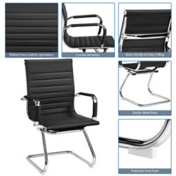 Yaheetech Set Of 2 Modern Office Reception Chair Black - thumbnail 4