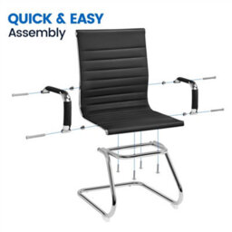 Yaheetech Set Of 2 Modern Office Reception Chair Black - thumbnail 6
