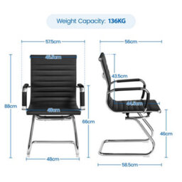 Yaheetech Set Of 2 Modern Office Reception Chair Black - thumbnail 3