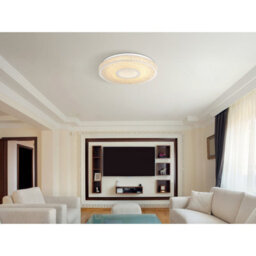 Luminosa Lighting Luminosa Astania Decorative Flush Ceiling Light White Center Tunnel Effect Crystal Sand Led 3000K - thumbnail 7
