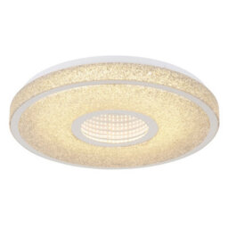 Luminosa Lighting Luminosa Astania Decorative Flush Ceiling Light White Center Tunnel Effect Crystal Sand Led 3000K