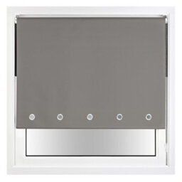 Furnished Thermal Blackout Roller Blinds With Round Eyelets & Metal Fittings - Dark Grey (W)85Cm (L)210Cm