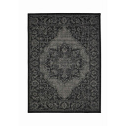Melrose County Sisal Inspired Traditional Medallion Medium Black Non-Slip Area Rug 120/160Cm - thumbnail 4