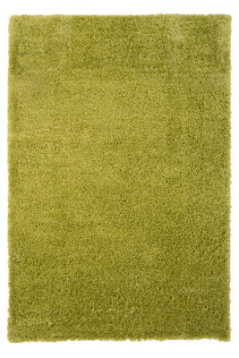Loomed Lime Green Thick Soft Shaggy Runner Rug 60X240Cm - image 1