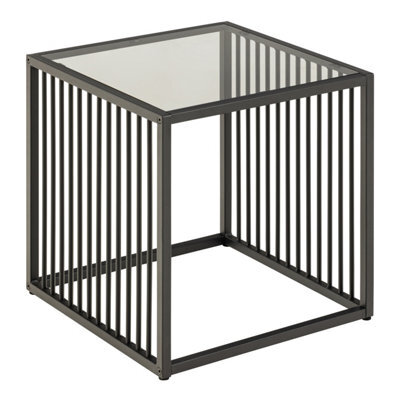 Furniture To Go Strington Side Table In Black With Glass Top - image 1