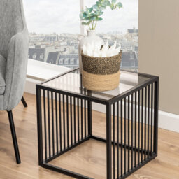 Furniture To Go Strington Side Table In Black With Glass Top - thumbnail 5