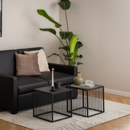 Furniture To Go Strington Side Table In Black With Glass Top - thumbnail 4