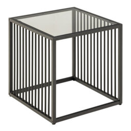 Furniture To Go Strington Side Table In Black With Glass Top - thumbnail 1