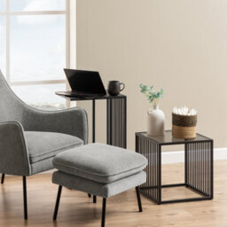 Furniture To Go Strington Side Table In Black With Glass Top - thumbnail 3