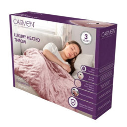 Carmen Electric Heated Throw Blanket Pink Fleece 160X130Cm With 9 Heat Settings - thumbnail 7