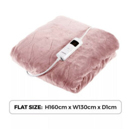 Carmen Electric Heated Throw Blanket Pink Fleece 160X130Cm With 9 Heat Settings - thumbnail 6