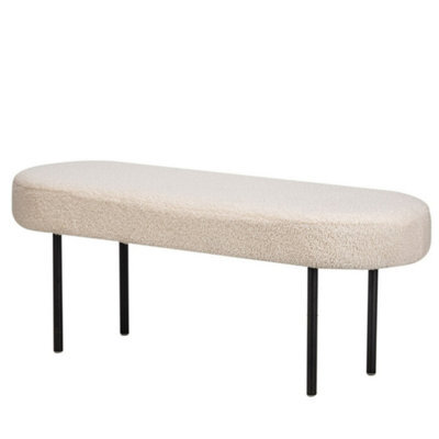 Nordlys Metal And White Bouclé Bench Modern Design Style Entryway - image 1