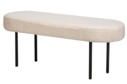 Nordlys Metal And White Bouclé Bench Modern Design Style Entryway - thumbnail 2